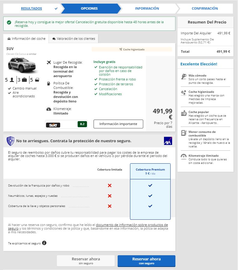 reservation with no excess quarentacars (2)